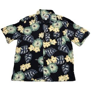 Vintage Paradise Cove 100% Silk Hawaiian Short Sleeve Button Down Size XL